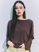 Loose Long Sleeve Tee BROWN