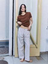 Stripe Pajama Pants BLUE × RED