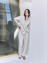 Linen-Rayon Flow Shirt IVORY