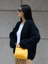 Low Gauge Knit Cardigan BLACK