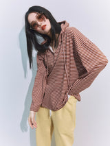 Border Hoodie Long Sleeve Tee WHITE × PINK
