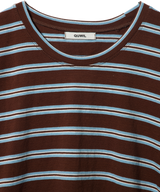 Border Short Sleeve Tee BROWN×BLUE