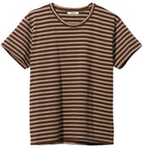 Border Short Sleeve Tee BROWN×WHITE