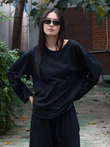 Soft Jersey Long Sleeve Tee BLACK