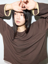 Loose Long Sleeve Tee / Layered BROWN