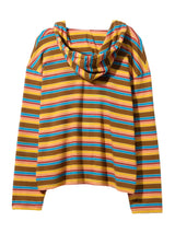Border Hoodie Long Sleeve Tee Rainbow