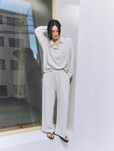Linen-Rayon Flow Shirt IVORY