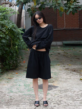 Soft Jersey Long Sleeve Tee BLACK