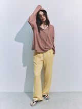 Border Hoodie Long Sleeve Tee WHITE × PINK