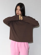 Loose Long Sleeve Tee / Layered BROWN