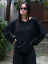 Soft Jersey Long Sleeve Tee BLACK