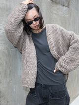 Low Gauge Knit Cardigan GREY