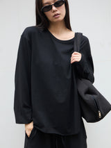 Soft Jersey Long Sleeve Tee BLACK