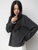 Loose Long Sleeve Tee / Layered CHARCOAL BLACK