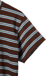 Border Short Sleeve Tee BROWN×BLUE