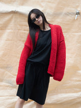 Low Gauge Knit Cardigan RED