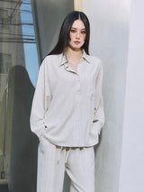 Linen-Rayon Flow Shirt IVORY