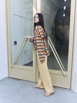 Border Hoodie Long Sleeve Tee Rainbow