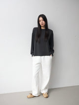 Loose Long Sleeve Tee / Layered CHARCOAL BLACK