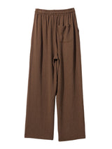 Linen-Rayon Flow Pants BROWN