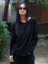Soft Jersey Long Sleeve Tee BLACK