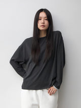 Loose Long Sleeve Tee / Layered CHARCOAL BLACK