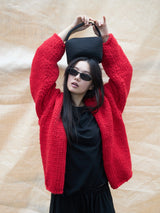 Low Gauge Knit Cardigan RED