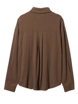 Linen-Rayon Flow Shirt BROWN