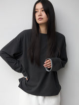 Loose Long Sleeve Tee / Layered CHARCOAL BLACK