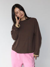 Loose Long Sleeve Tee / Layered BROWN