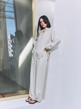 Linen-Rayon Flow Pants IVORY