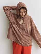Border Hoodie Long Sleeve Tee WHITE × PINK
