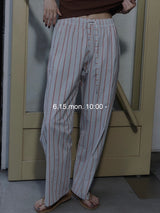 Stripe Pajama Pants BLUE × RED