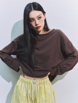 Loose Long Sleeve Tee BROWN