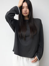 Loose Long Sleeve Tee / Layered CHARCOAL BLACK