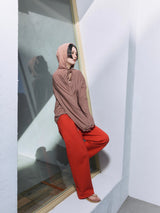 Border Hoodie Long Sleeve Tee WHITE × PINK