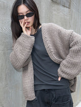 Low Gauge Knit Cardigan GREY