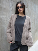 Low Gauge Knit Cardigan GREY