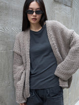 Low Gauge Knit Cardigan GREY