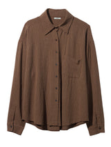 Linen-Rayon Flow Shirt BROWN
