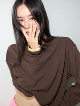 Loose Long Sleeve Tee / Layered BROWN