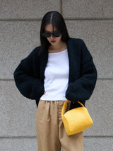 Low Gauge Knit Cardigan BLACK