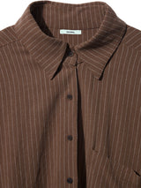 Linen-Rayon Flow Shirt BROWN