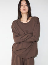 Soft Jersey Long Sleeve Tee  BROWN