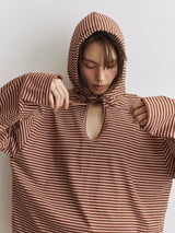 Border Hoodie Long Sleeve Tee WHITE × PINK