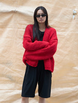 Low Gauge Knit Cardigan RED