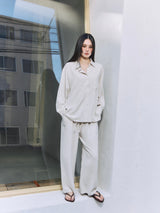 Linen-Rayon Flow Pants IVORY