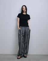 Black Stripe Pajama Pants