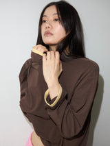Loose Long Sleeve Tee / Layered BROWN