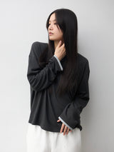 Loose Long Sleeve Tee / Layered CHARCOAL BLACK